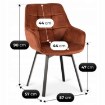 Mebel Elite Обертове крісло Luna рудого кольору з велюру, ME.LUNA/RD/V/K - Home Club, зображення 10