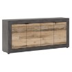 Mebel Elite Комод Blago 180 см, натуральный дуб/чёрный, W.LUNEA/MA/OSL/KOM4D - Home Club