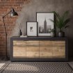 Mebel Elite Комод Blago 180 см, натуральный дуб/чёрный, W.LUNEA/MA/OSL/KOM4D - Home Club, изображение 2