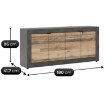 Mebel Elite Комод Blago 180 см, натуральный дуб/чёрный, W.LUNEA/MA/OSL/KOM4D - Home Club, изображение 6