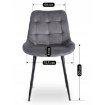 Mebel Elite Стул Chris, серый, велюровый, ME.CHRIS/P/CZ/V/K - Home Club, изображение 9