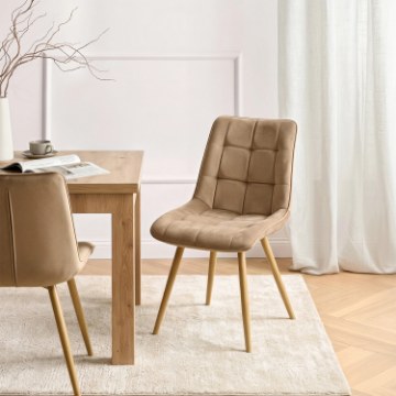 Mebel Elite Стул Rodri, бежевый, велюровый, ME.RODRI/BZ/D/V/K - Home Club