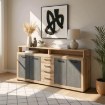 Mebel Elite Комод Blago 190 см, «Сирий дуб»/«Чорний», W.LUNA/OSL/MA/KOM4D4S - Home Club, зображення 2