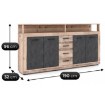 Mebel Elite Комод Blago 190 см, «Сирий дуб»/«Чорний», W.LUNA/OSL/MA/KOM4D4S - Home Club, зображення 5