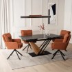 Mebel Elite Раздвижной керамический стол Rex, 160–220 см, черный мрамор/орех, ME.REX/CZ/S - Home Club, изображение 3