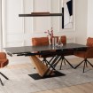 Mebel Elite Раздвижной керамический стол Rex, 160–220 см, черный мрамор/орех, ME.REX/CZ/S - Home Club, изображение 4