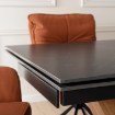 Mebel Elite Раздвижной керамический стол Rex, 160–220 см, черный мрамор/орех, ME.REX/CZ/S - Home Club, изображение 5