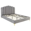 Mebel Elite Ліжко 160x200 Gemini, сіре, велюрове, ME.GEMINI/160/P/V/LOZ - Home Club