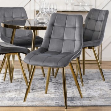 Mebel Elite Стілець Caro сірий велюровий, ME.CARO/P/ZL/V/K - Home Club
