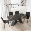 Mebel Elite Стол Verona, керамический, раскладной, 160–240 см, черный мрамор/черный, ME.VERONA/CZZL/CZ/CER/S160-220 - Home Club, изображение 2