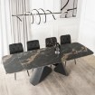 Mebel Elite Стол Verona, керамический, раскладной, 160–240 см, черный мрамор/черный, ME.VERONA/CZZL/CZ/CER/S160-220 - Home Club, изображение 3