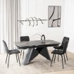 Mebel Elite Стол Verona, керамический, раскладной, 160–240 см, черный мрамор/черный, ME.VERONA/CZZL/CZ/CER/S160-220 - Home Club, изображение 4