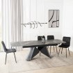Mebel Elite Стол Verona, керамический, раскладной, 160–240 см, черный мрамор/черный, ME.VERONA/CZZL/CZ/CER/S160-220 - Home Club, изображение 5