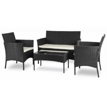 Mebel Elite Комплект садовой мебели Missisipi, чёрный/бежевый, ME.MISSISIPI/CZ/RT/OGR/ZES - Home Club
