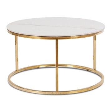 Mebel Elite Кавовий столик Venice, білий мармур/золотий, ME.VENICE/BM/ZL/L - Home Club