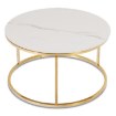 Mebel Elite Кавовий столик Venice, білий мармур/золотий, ME.VENICE/BM/ZL/L - Home Club, зображення 4