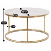 Mebel Elite Кавовий столик Venice, білий мармур/золотий, ME.VENICE/BM/ZL/L - Home Club, зображення 6