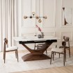 Mebel Elite Стол Alicante, керамический, раскладной, 160–200 см, белый мрамор/орех, ME.ALICANTE/B/O/S160-200 - Home Club, изображение 2