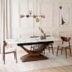 Mebel Elite Стол Alicante, керамический, раскладной, 160–200 см, белый мрамор/орех, ME.ALICANTE/B/O/S160-200 - Home Club, изображение 3
