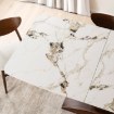Mebel Elite Стол Alicante, керамический, раскладной, 160–200 см, белый мрамор/орех, ME.ALICANTE/B/O/S160-200 - Home Club, изображение 5