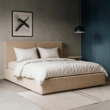 Mebel Elite Кровать 160x200 «Marsylia» с ящиком для вещей, бежевая, из вельвета, ME.MARSYLIA/160/BZ/SZTR/LOZZPOJ - Home Club