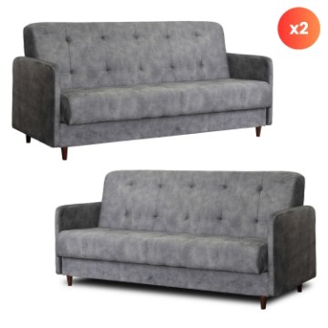 Mebel Elite Комплект из 2 диванов-кроватей Tivoli, серый, PPHUE.MATTEO/SALLY9/Z2/WER - Home Club