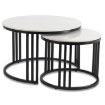 Mebel Elite Набор керамических столиков Jerry «Белый мрамор/Черный», ME.JERRY/B/PL/CZ/L - Home Club