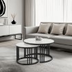 Mebel Elite Набор керамических столиков Jerry «Белый мрамор/Черный», ME.JERRY/B/PL/CZ/L - Home Club, изображение 2