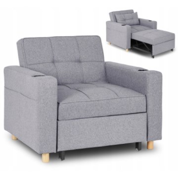 Mebel Elite Раскладной кресло Solor, серый, ME.SOLOR/P/T/FW - Home Club