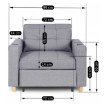 Mebel Elite Розкладне крісло Solor, сіре, ME.SOLOR/P/T/FW - Home Club, зображення 10