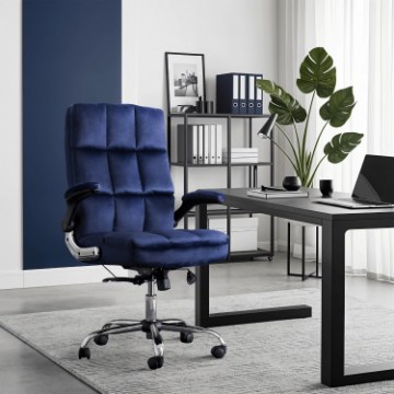 Mebel Elite Вращающееся кресло London, темно-синее, велюровое, ME.LONDON/GR/V/FO - Home Club