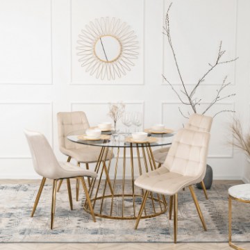 Mebel Elite Стул Caro кремового цвета из велюра, ME.CARO/KR/ZL/V/K - Home Club