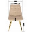Mebel Elite Стілець Caro кремового кольору з велюру, ME.CARO/KR/ZL/V/K - Home Club, зображення 10
