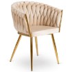 Mebel Elite Стілець Capi кремового кольору, плетений, велюровий, ME.CAPI/KR/ZL/V/K - Home Club