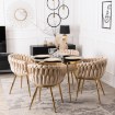 Mebel Elite Стілець Capi кремового кольору, плетений, велюровий, ME.CAPI/KR/ZL/V/K - Home Club, зображення 3