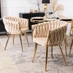 Mebel Elite Стілець Capi кремового кольору, плетений, велюровий, ME.CAPI/KR/ZL/V/K - Home Club, зображення 4