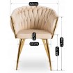 Mebel Elite Стілець Capi кремового кольору, плетений, велюровий, ME.CAPI/KR/ZL/V/K - Home Club, зображення 10