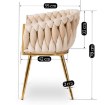 Mebel Elite Стілець Capi кремового кольору, плетений, велюровий, ME.CAPI/KR/ZL/V/K - Home Club, зображення 11