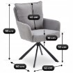 Mebel Elite Обертове крісло City, сіре, з вельвету, ME.CITY/P/SZTR/K - Home Club, зображення 8