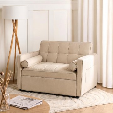 Mebel Elite Раскладной кресло-кровать Corra для сна, бежевого цвета, ME.CORRA/BZ/T/SOF - Home Club