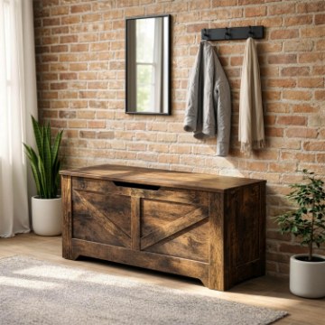 Mebel Elite Сундук с сиденьем/шкафчик для обуви Margot 100 см, дуб рустикальный, ME.MARGOT/DRU/SZAFKBUT - Home Club
