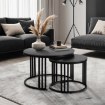 Mebel Elite Набор керамических столиков Jerry «Черный мрамор»/«Черный», ME.JERRY/CZCER/L - Home Club, изображение 2