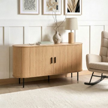 Mebel Elite Комод Trish 140 см, двухдверный, с выдвижными ящиками, дуб, ME.TRISH/D/KOM140 - Home Club