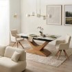Mebel Elite Стол Alicante, керамический, раскладной, 160–200 см, белый мрамор/дуб, ME.ALICANTE/B/D/S160-200 - Home Club, изображение 2
