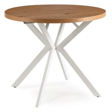 Mebel Elite Стол Dorian, раскладной, 80–160 см, дуб золотой/белый, ME.DORIAN/DZ/B/S - Home Club