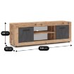 Mebel Elite Тв-тумба Blago 140 см, цвет «Сырой дуб/Графит», W.LUNA/OSL/MA/RTV2D - Home Club, изображение 5