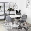 Mebel Elite Стул Lucky серого цвета с белыми ножками, велюровый, ME.LUCKY/P/B/V/K - Home Club, изображение 2