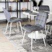 Mebel Elite Стул Lucky серого цвета с белыми ножками, велюровый, ME.LUCKY/P/B/V/K - Home Club, изображение 3