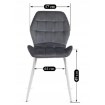 Mebel Elite Стул Lucky серого цвета с белыми ножками, велюровый, ME.LUCKY/P/B/V/K - Home Club, изображение 9