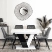 Mebel Elite Стіл Clark, розкладний, 120–160 см, білий/чорний глянцевий, PM.DUBAJ/B/PL/CZ/S - Home Club, зображення 2